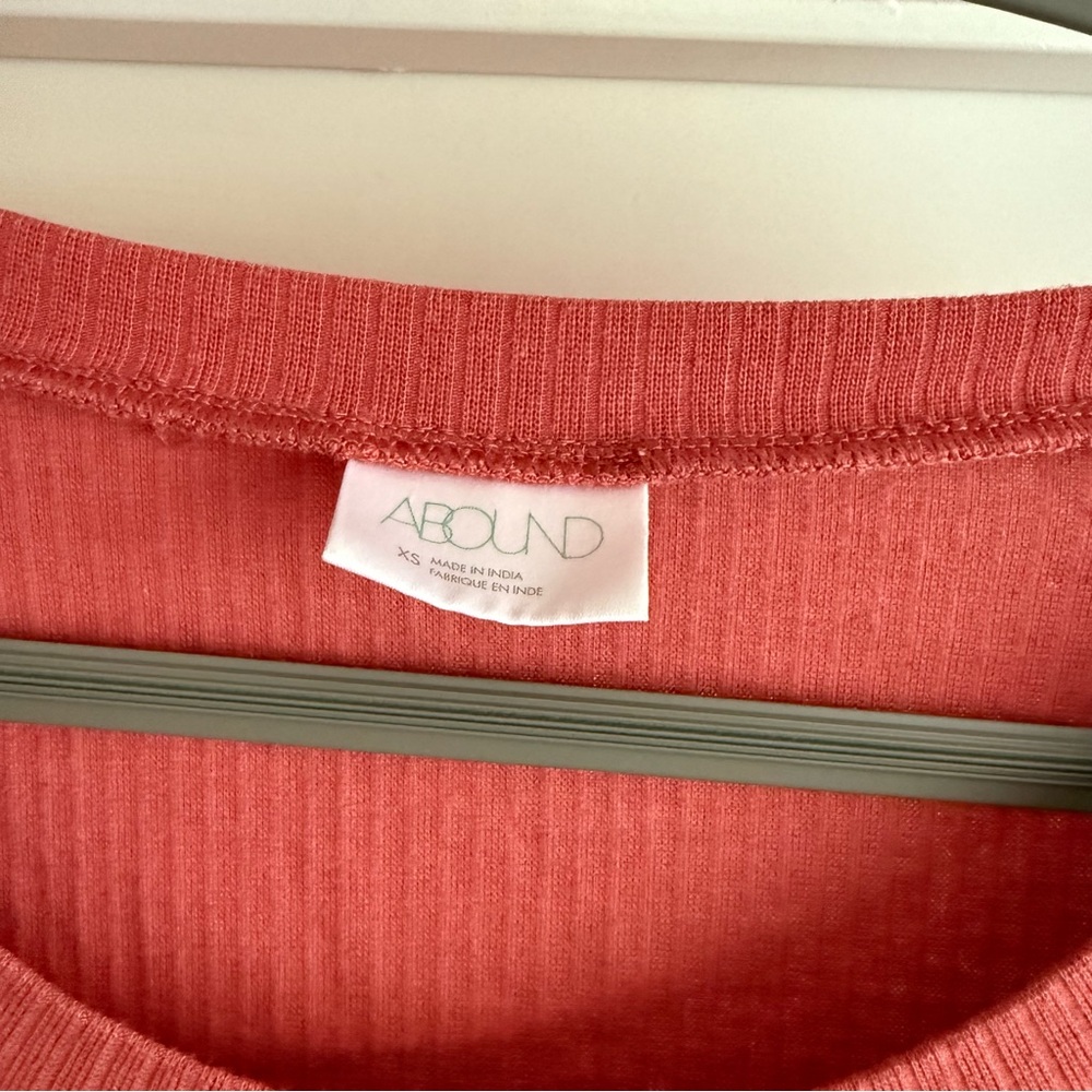 Abound Salmon Ribbed Knit Top